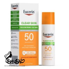 ضد افتاب SPF50 کلیر سان بی رنگ 75 میل اوسرین Sun Clear Skin Face Sunscreen Lotion SPF 50 for Acne Prone Skin, Hypoallergenic, Fragrance Free Sunscreen SPF 50 with Oil-Absorbing Minerals, 2.5 Fl Oz Bottle
