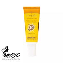 کرم بژ طبیعی فاقد جاذب شیمیایی دور چشم حاوی ضد افتاب spf30  سان سیف